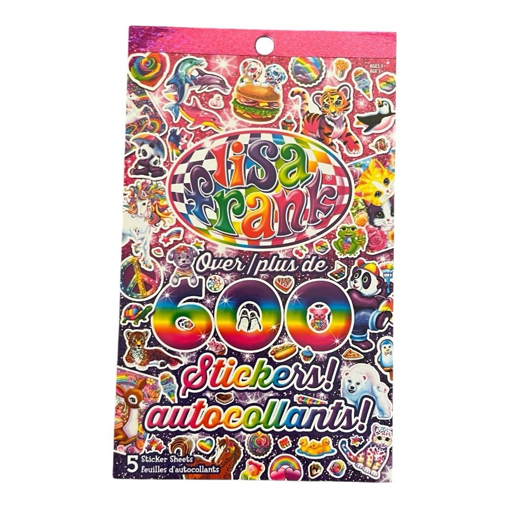 Lisa Frank – Sticker Book – Over 600 Stickers – 5 Sheets – Official Lisa Frank