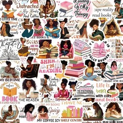 Black Women Stickers for Women – 100 Pcs Reading Inspirational Water Bottle Stic