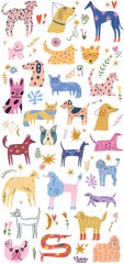 Violette Stickers Cheery Colorful Dogs Crafts Planner Supply Scrapbook
