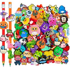 100 Pcs Pencil Topper Decoration,Mixed Style Pen Straw Clips Toppers Charms A…