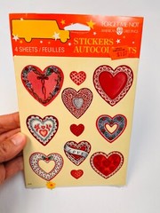Vintage American Greetings Heart Stickers Sealed Package w/ 4 Sheets BIN 74
