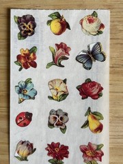 Vintage Stickers 1993 Grossman’s Gifted Line Mini Flowers & Fruit *Victorian*