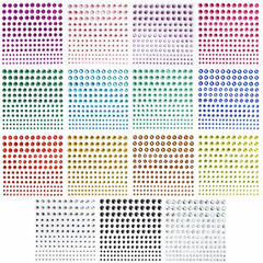 Rhinestone Stickers 2478Pcs Self Adhesive Facial Gem Stickers,4 Sizes 15 Colors