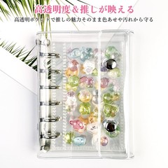 Hueapion Transparent Sticker Book, Girl, Peelable, A7 Size, Mini 6-Ring Sticker