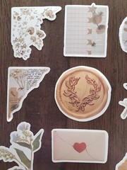 STICKERS x 10 Vintage Vibes Inspire Letter Flower Heart Laptop Sticker VIN9B