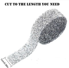 3 Rolls Self Adhesive Rhinestone Ribbon Stickers Rhinestone Strips Diamond Ri…