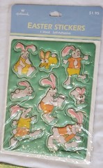 6 Packs Vintage Holiday Stickers Sealed Unused- Puffy Easter-Thanksgiving ETC