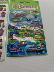 Sandylion Prismatic Transportation Stickers Cars, Planes, Boats & Toys