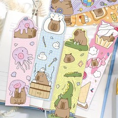 10 PCS Random Cartoon Cute Capybara Bookmarks Reading Books For Adults & Kids