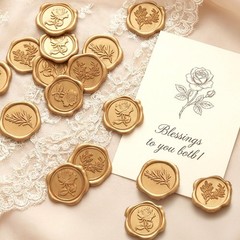 30Pcs Gold Wax Seal Stickers Envelope Seal Sticker -Adhesive Wax Stamp Sticke…
