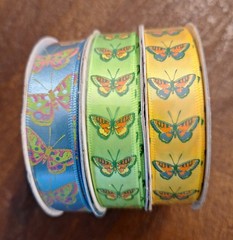 Butterflies-Ribbon is 5/8″ wide-Each Spool is 4 Feet Long-3 Spools in total