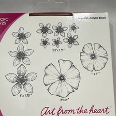 Heartfelt Creations Water Lily Craft Stamp & Die Set, 5pcs Green/Pink HCD1-790