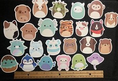 LOT of 10 pieces random SQUISHMALLOWS stickers cute animals kellytoy characters