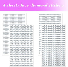 1799Pcs Self Adhesive Face Gems Stickers, Hair Gems Rhinestones Stickers, Bling