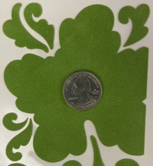 GREEN FUZZY DAMASK ROSE Sticker(11pc)4”x9•Stampendous •Garden•Flower•Bloom•Swirl