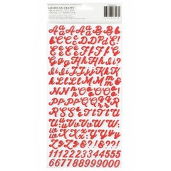 American Crafts FLAGS & FRILLS ALPHABET THICKERS (2) STICKER SHEETS scrapbooking