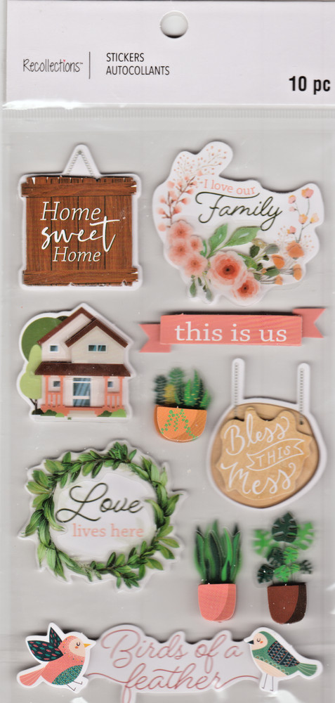 Recollections » HOME SWEET HOME » Dimensional Scrapbooking Stickers-10pcs.