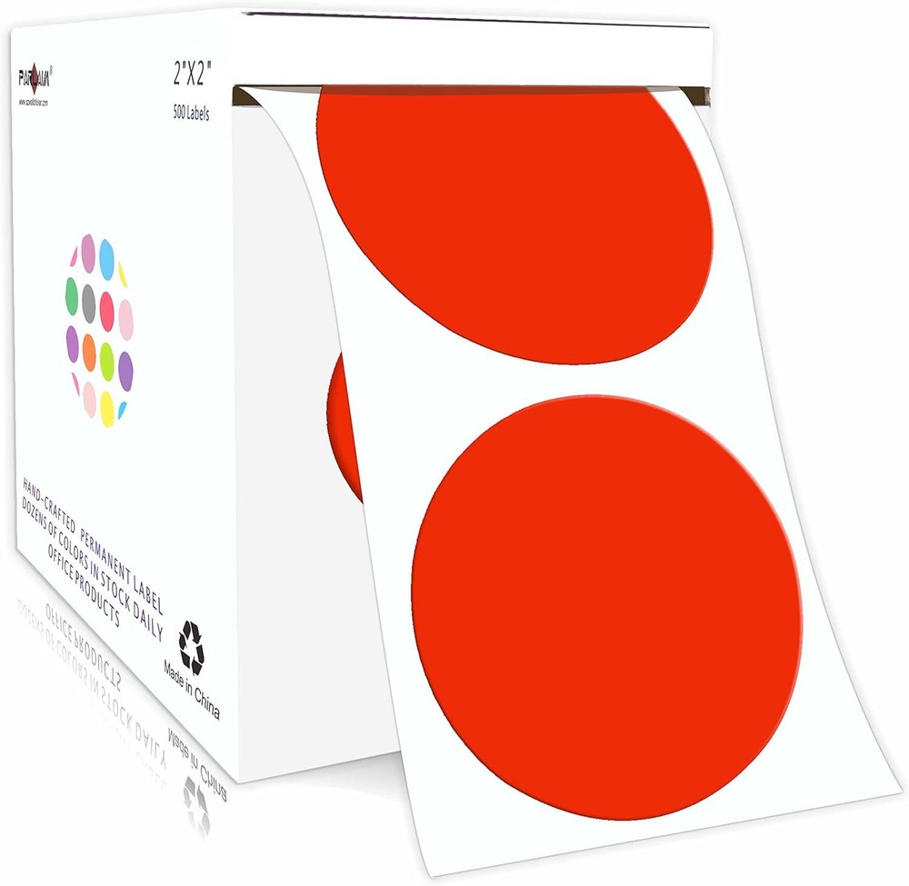 2’’Color Coding Labels Stickers,500 per Roll Round Permanent Adhesive Circle …