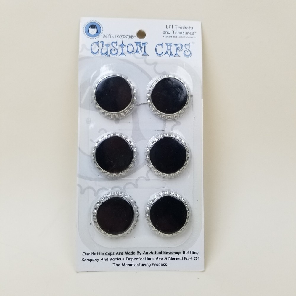 Li’l Davis Designs Black Custom Caps 3d Scrapbook cards frames tags LTT-3015