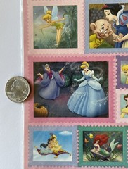 DISNEY PRINCESS STAMP Stickers (26pc)5-1/2″x12″Cinderella•Ariel•Belle •Jasmine•