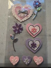 Sandylion Essentials Stickers Purple and Pink Flowers with Prismatic Leaves NEW