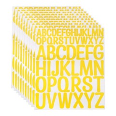 624 Pieces Vinyl Letter Stickers, 12 Sheets 2 Inch Yellow Artistic Font