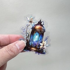 Blue Hanging Lantern Stickers Junk Journals Collage Scrapbooking