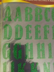 Glitter Letter Stickers, 2 Green, 2 Gold, 1 Silver