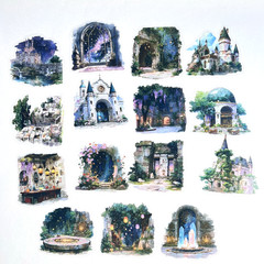Castle Flake Stickers Scrapbooking Junk Journaling Collage