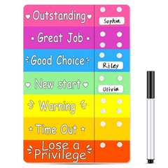 1 PCS Colorful Reward Incentive Behavior Chart Blank Movable Name Pieces 12×8″