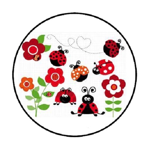 48 Lady Bugs #2!!! ENVELOPE SEALS LABELS STICKERS 1.2″ ROUND