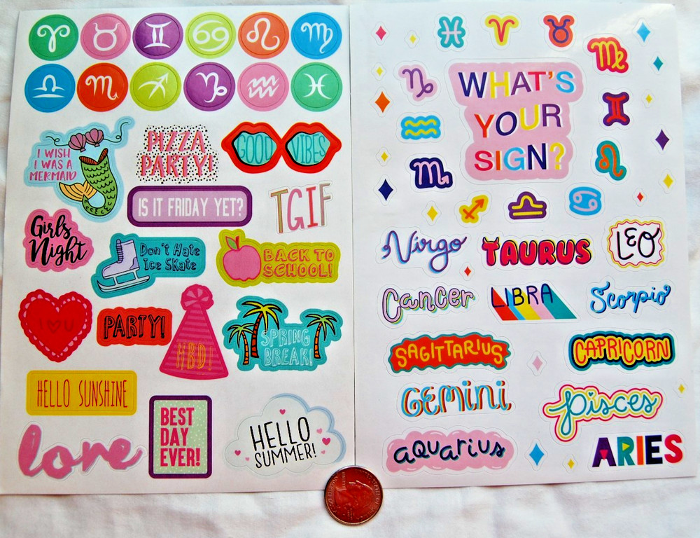 Fashion Angels stickers HOROSCOPE signs astrology teen sayings