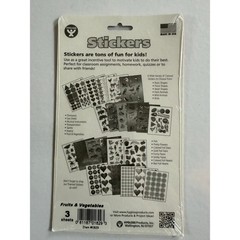 New Hygloss Fruits Vegies Stickers 3 sheets Educational Scrapbook