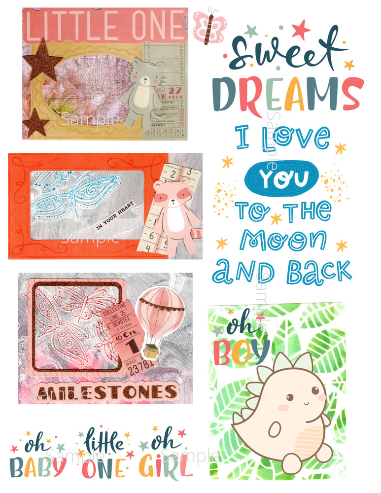 Junk Journal Supplies Little One Collage Sheet Scrapbook Card Making Crafts