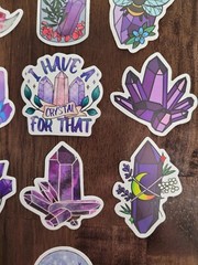 STICKERS x 10 Positive Crystals I Have A Crystal For That Purple Moon Bee CR3
