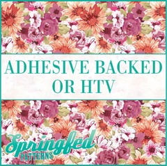 FLORAL PRINT Pattern #1 Adhesive Vinyl or HTV Heat Transfer Vinyl Flowers