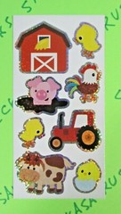 On The Farm Animals Style 1 Prismatic Sticker Mod Barn Tractor Baby Chicks