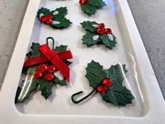 Little B 3D Christmas Holly Berries Stickers 2014 Craft Holiday Card Making