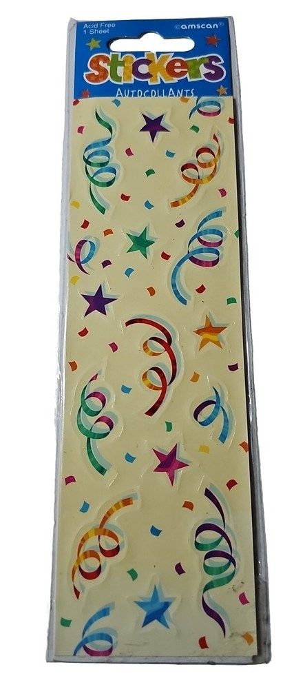 New Amscan Stickers Party Birthday Streamers Star Confetti Autocollants 15277
