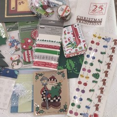 Holiday Christmas Scrapbooking Stickers Card Kit Lot