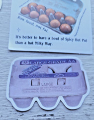 Vintage Food Stickers Breakfast Whole Eggs Vegetarian Meal Lot of 5 Pc Pcs