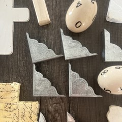 Junk Journal Scrapbook Embellishment Lot Crosses Metal Corners Corks DIY 100pc
