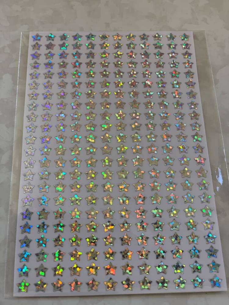 SILVER STAR STICKERS SILVER STARS 288 pcs