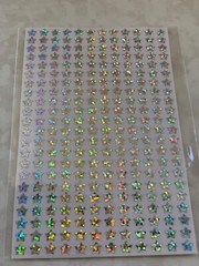 SILVER STAR STICKERS SILVER STARS 288 pcs