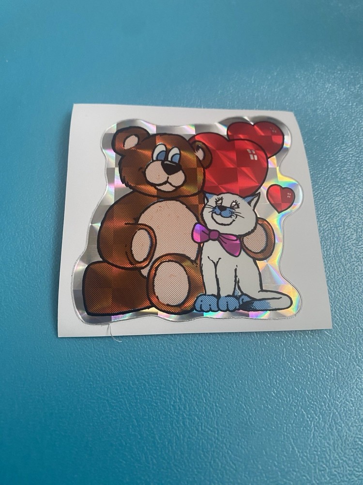 Vintage Vending Prism Kodak Print Bear & Cat Sticker 3×3 Inches