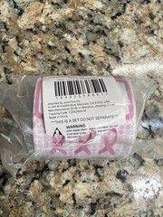 Breast Cancer Awareness Stickers Roll 3 x 1.5 in, 500 Pieces New Open Bag