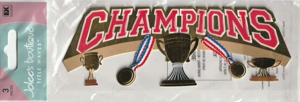 Vintage Jolee’s CHAMPIONS Sport theme 3-D stickers 73460 Fast FREE ship! NICE!
