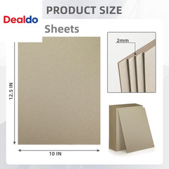 25 Sheets 12.5X10″ Book Board 2 Mm 80 PT for Book Binding Thick Grey Board for B