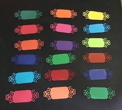 Book Plates / Labels Die Cut Embellishments 10 pcs 1” x 2-1/2” choose color