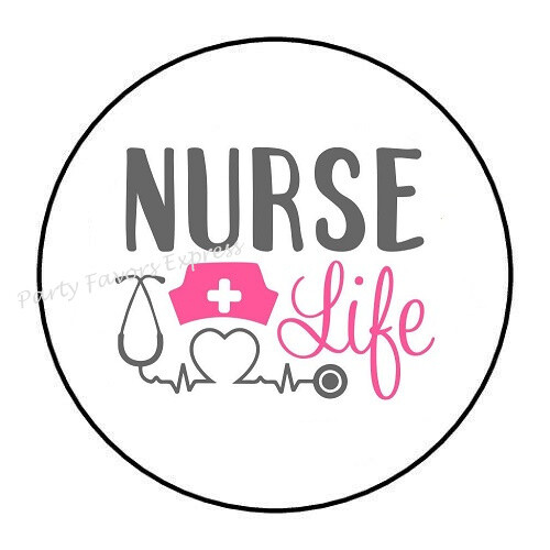 30 NURSE LIFE ENVELOPE SEALS LABELS STICKERS 1.5″ ROUND